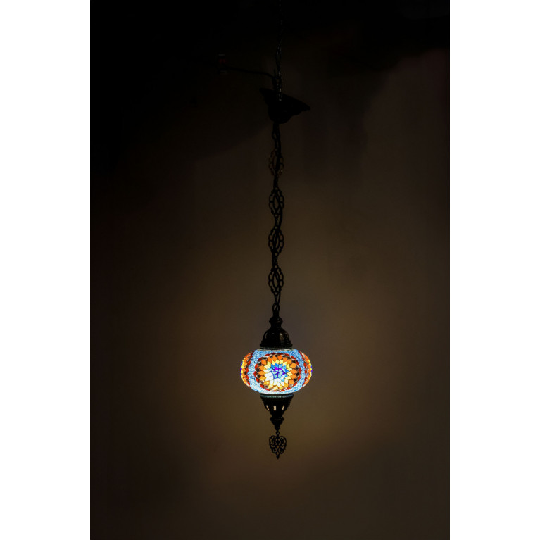 Hanging blue/red/white lamp UFO, 70 cm